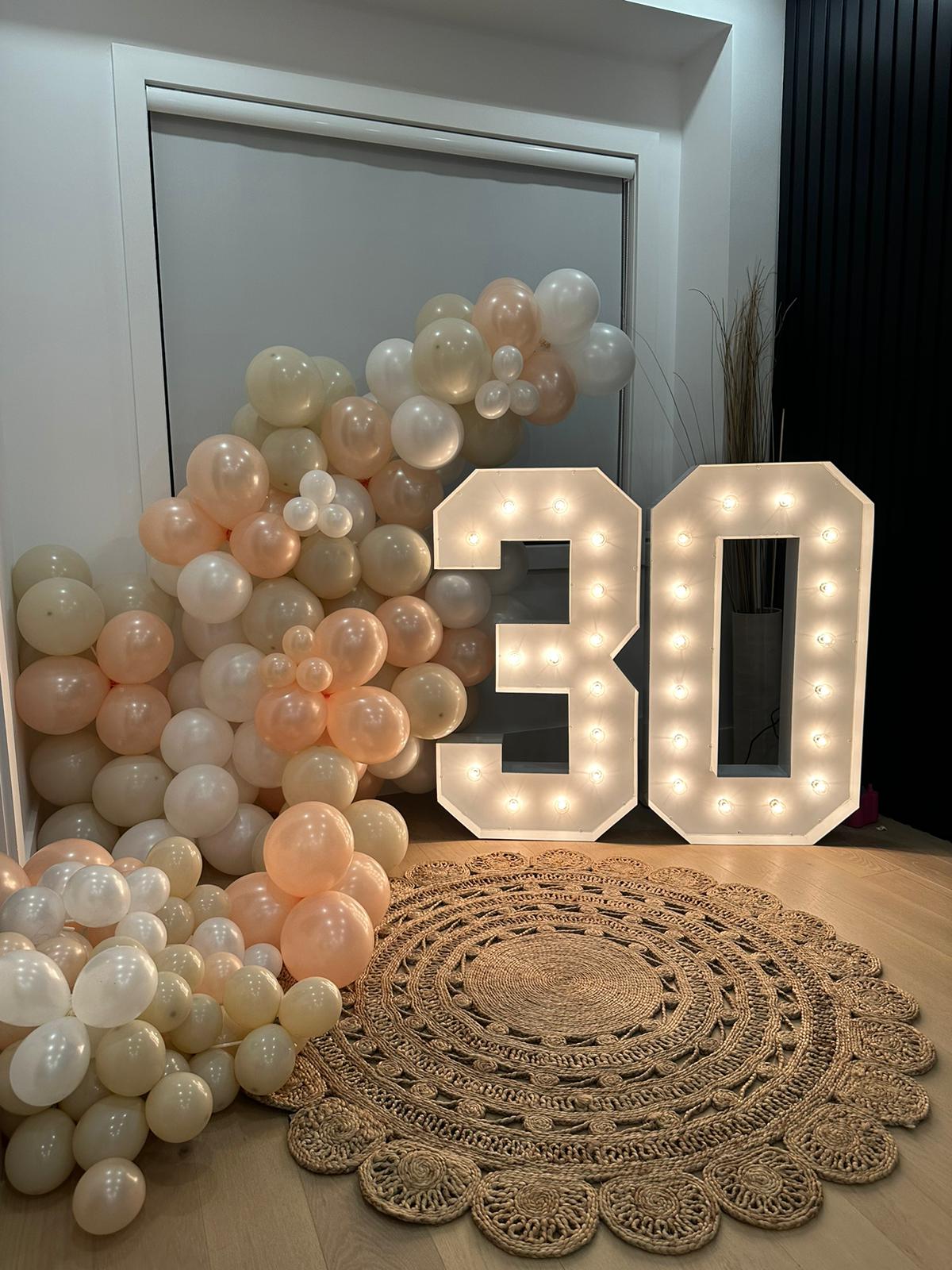 Marquee number birthday 30 rental