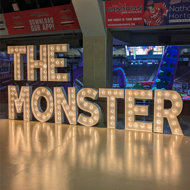 3FT marquee letters set up at an event